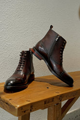 Tan Lancaster Heritage Lace-Up Boots for Men – Premium Quality